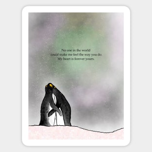 My heart is forever yours , penguin love, spirt animal, valentines Sticker